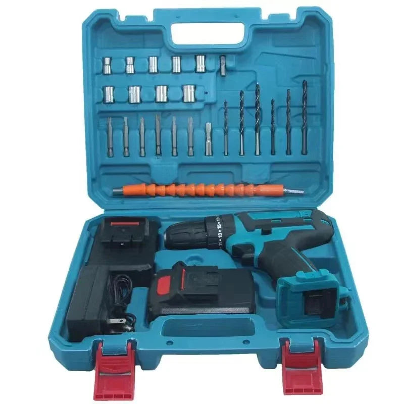 Kit Parafusadeira/Furadeira 28 Pcs + 2 Baterias Portáteis + Maleta De Brinde