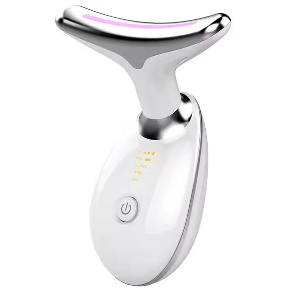 Lifting Facial e Pescoço de Luz Vermelha EMS, Removedor de Rugas, Massageador Tensor