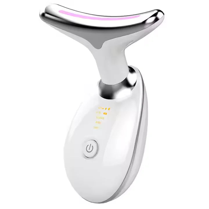 Lifting Facial e Pescoço de Luz Vermelha EMS, Removedor de Rugas, Massageador Tensor