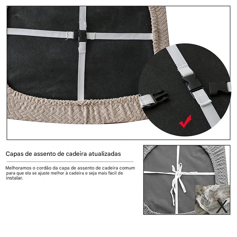 Conjunto Capa de Cadeiras Feitas em Lã
