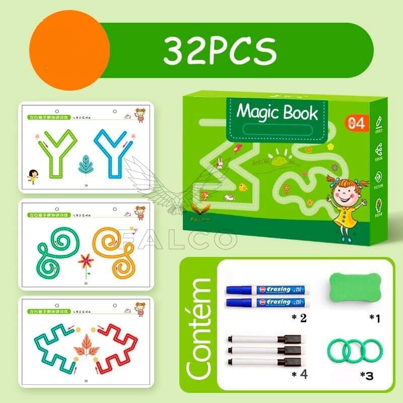 Caderno de Traço e Desenho Infantil com Tinta Apagável