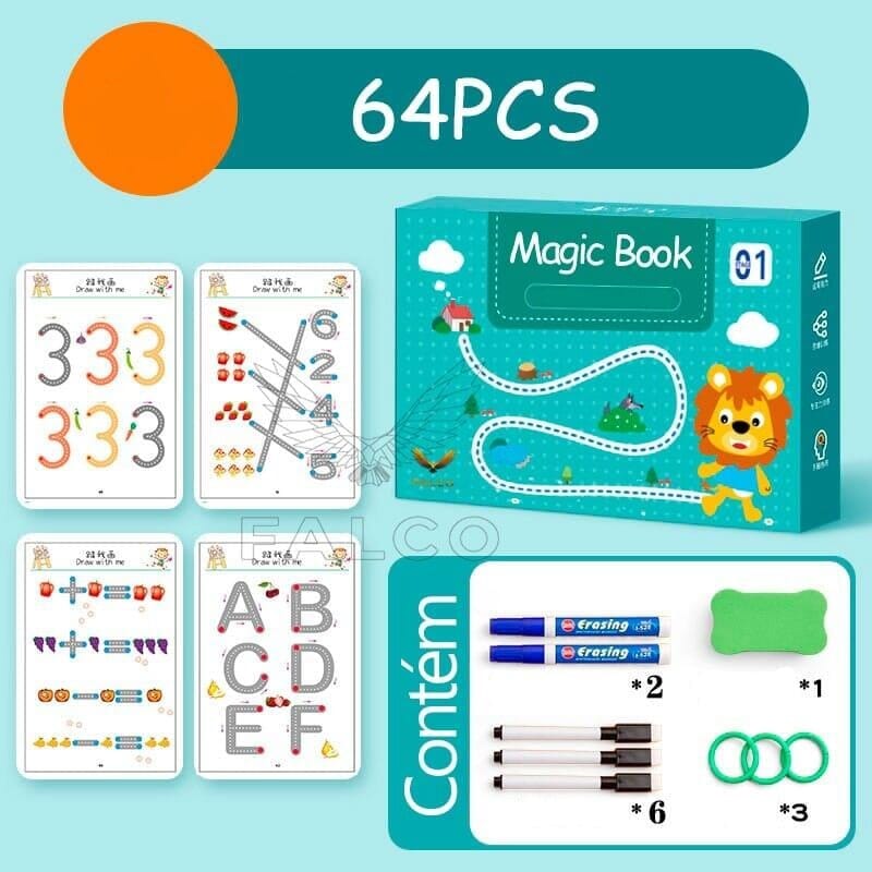 Caderno de Traço e Desenho Infantil com Tinta Apagável