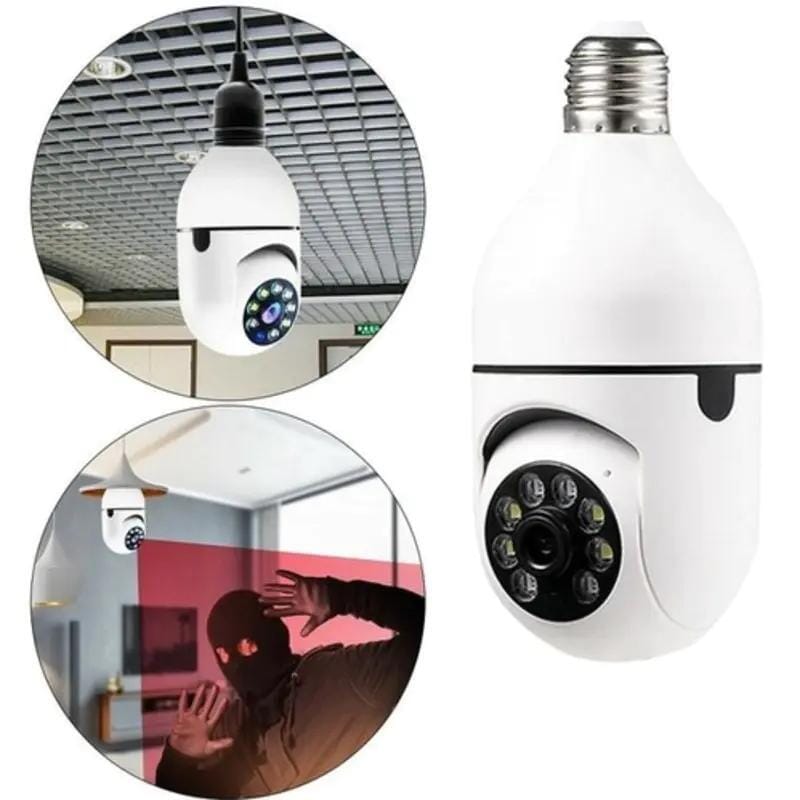 Câmera de Segurança 360 Graus Wi-Fi Full HD 1080p Com Gravador Microfone
