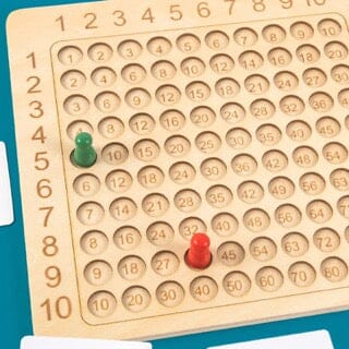 Jogo de Tabuleiro de Multiplicação Montessori de Madeira