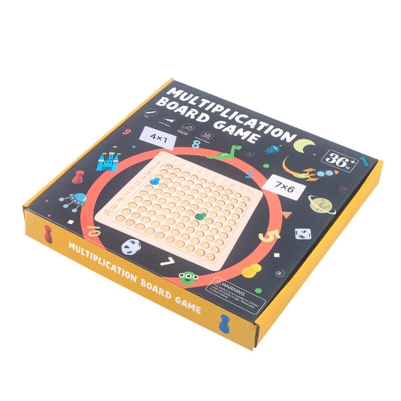 Jogo de Tabuleiro de Multiplicação Montessori de Madeira