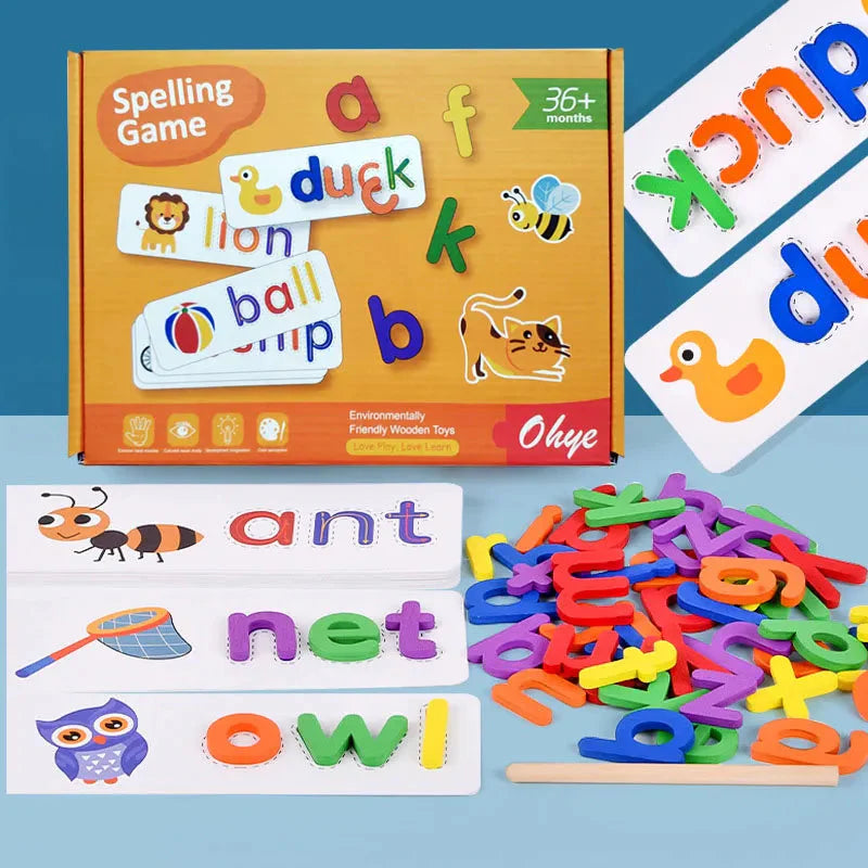 Jogo Montessori para Aprender a Soletrar em Inglês