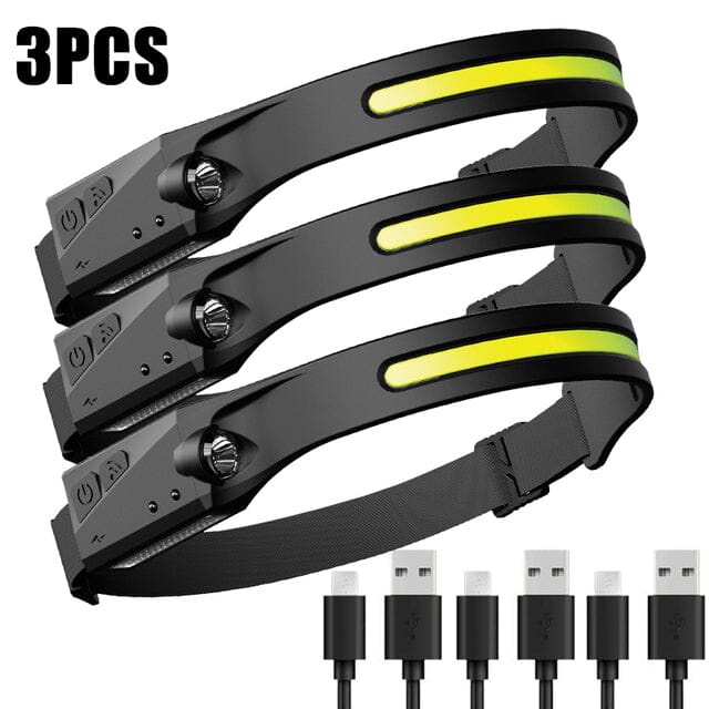 Lanterna de Cabeça Recarregável USB - Compre 2 Leve 3
