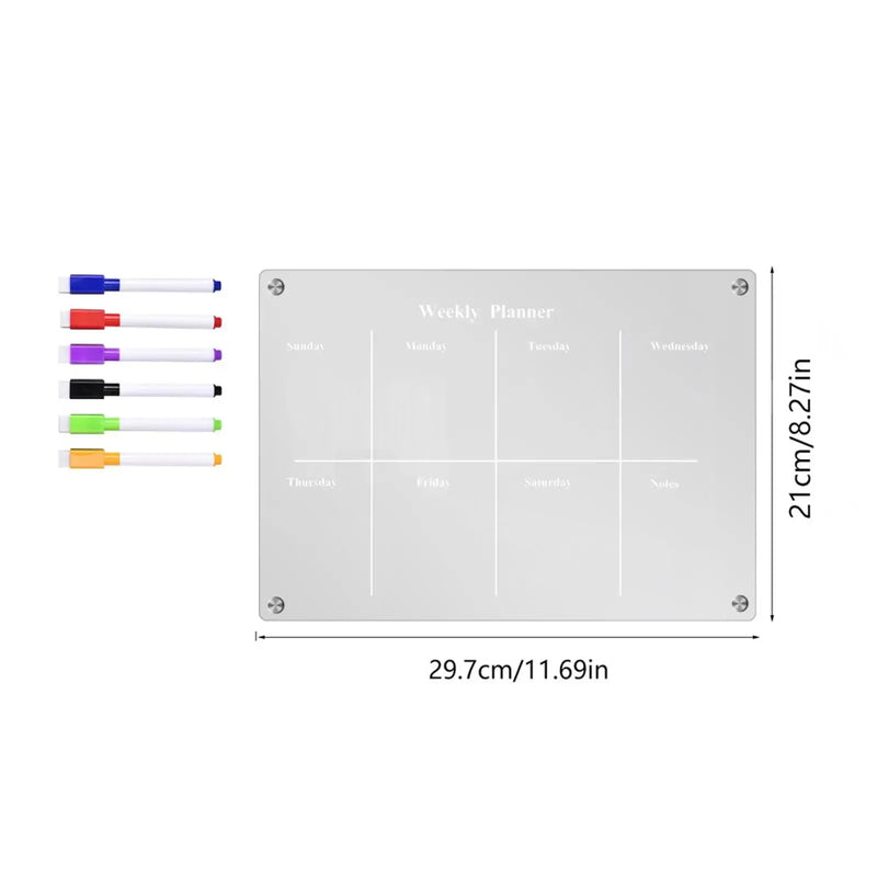 Quadro de Planejamento Semanal em Acrílico